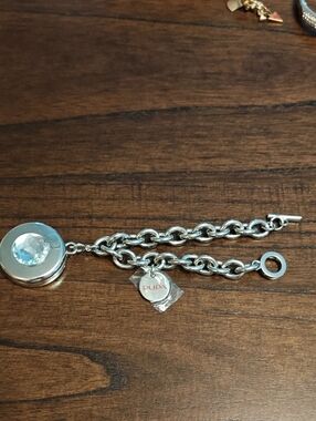 Pupa Milano Silver Color Chain Bracelet with Clear Crystal Charm